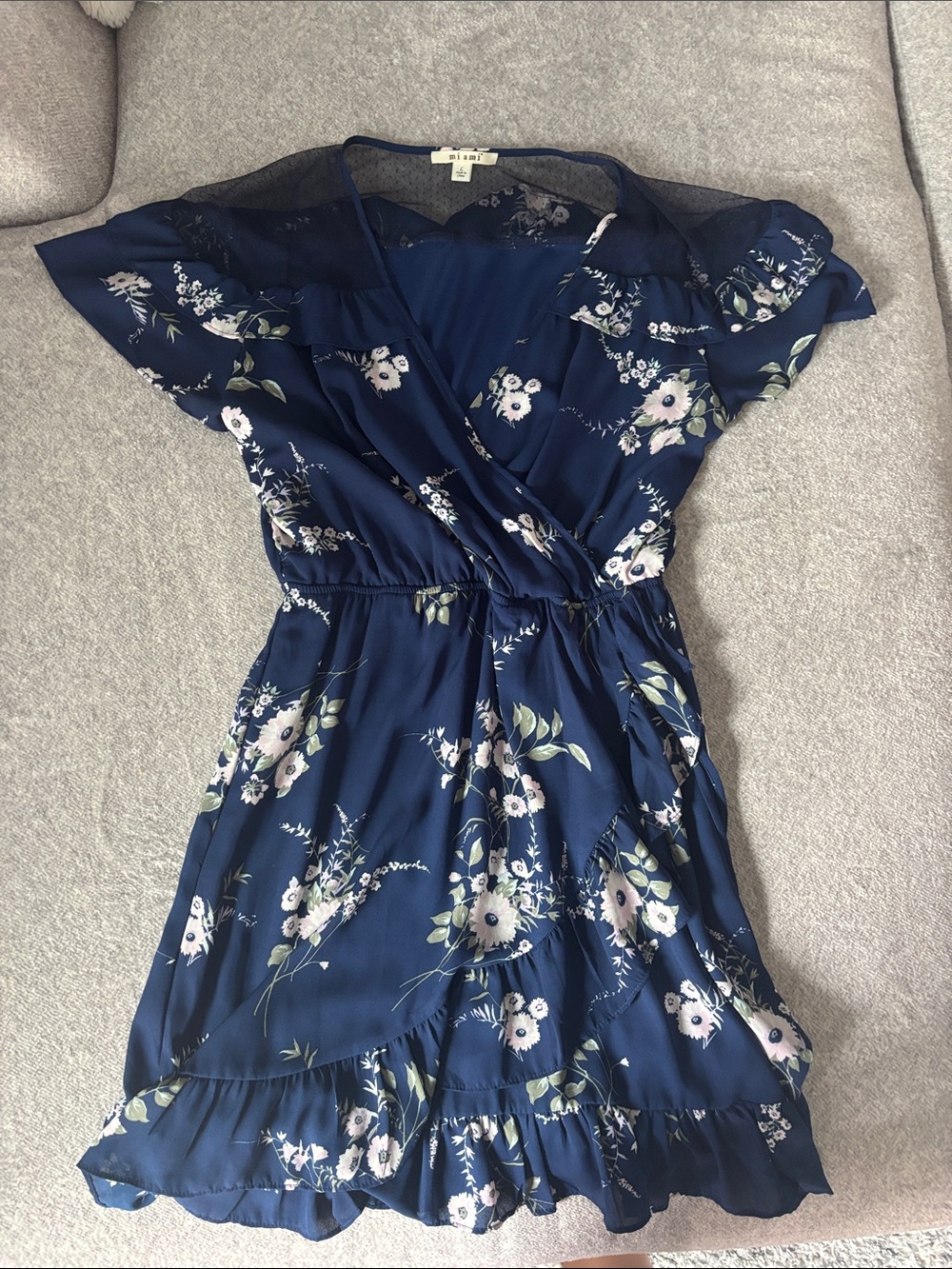 Navy Floral Wrap Dress